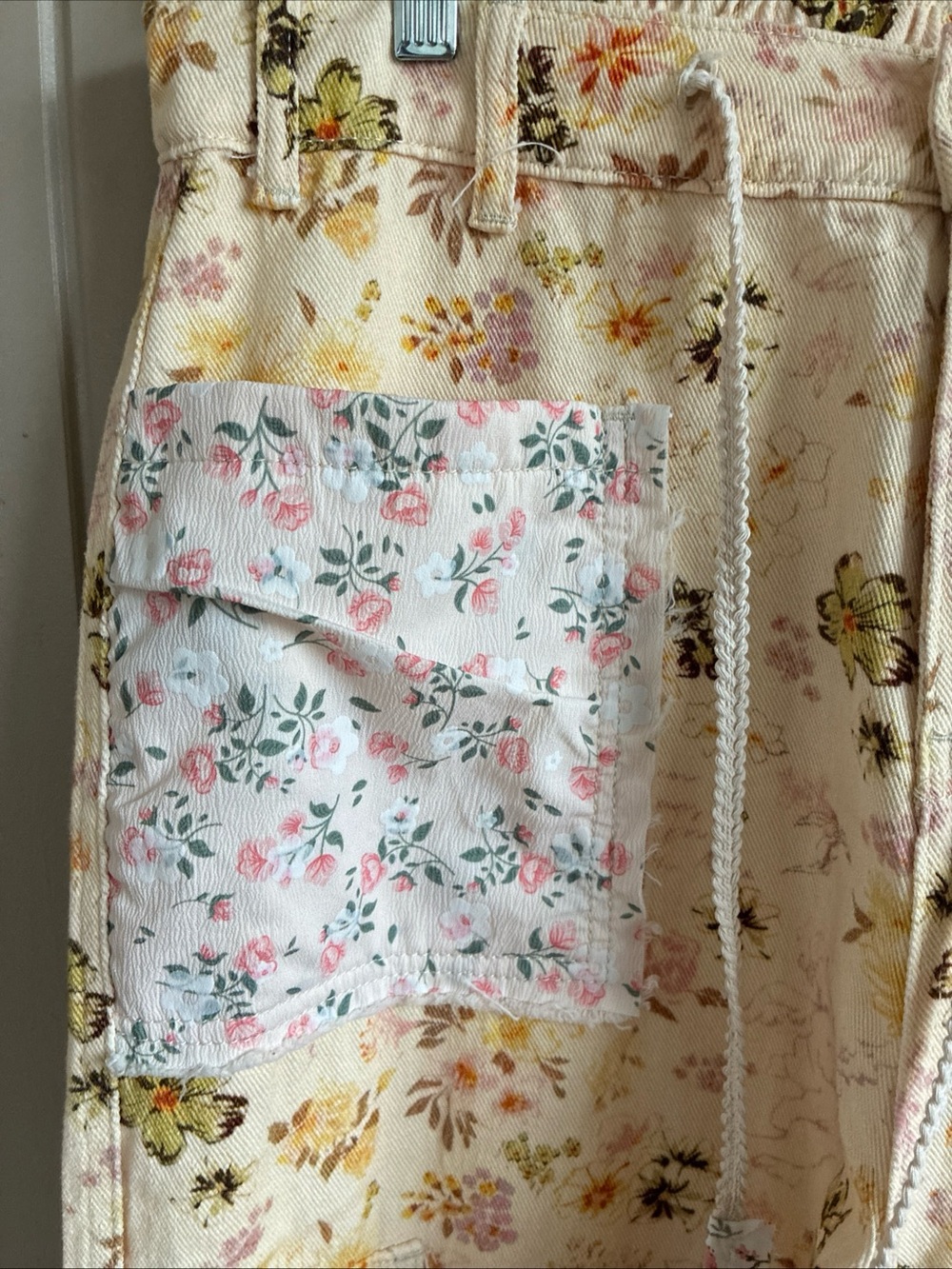 POL Cream Floral Patchwork Track Joggers - Picture 2 of 10